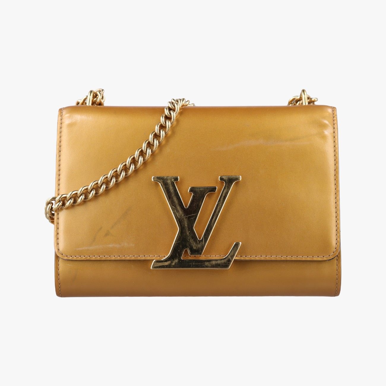 Louis Vuitton Pochette Louise MM Mustard Yellow Vernis Shoulder Bag