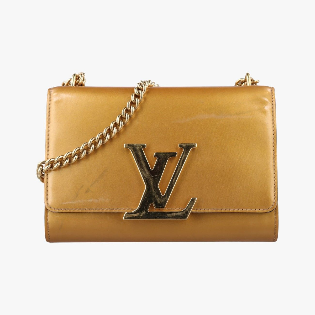 Louis Vuitton Pochette Louise MM Mustard Yellow Vernis Shoulder Bag