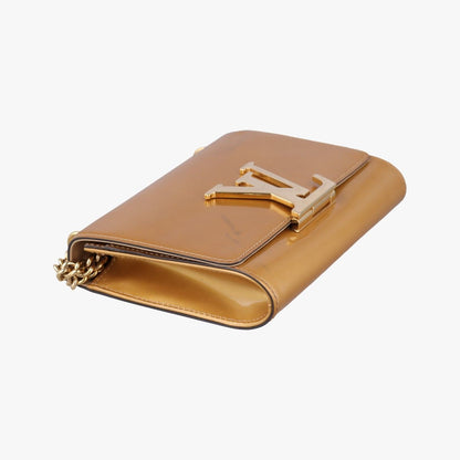 Louis Vuitton Pochette Louise MM Mustard Yellow Vernis Shoulder Bag — view 5