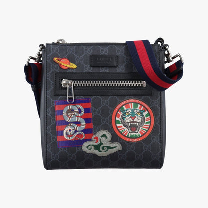 Gucci GG Supreme Courier Messenger Black Multicolor Leather