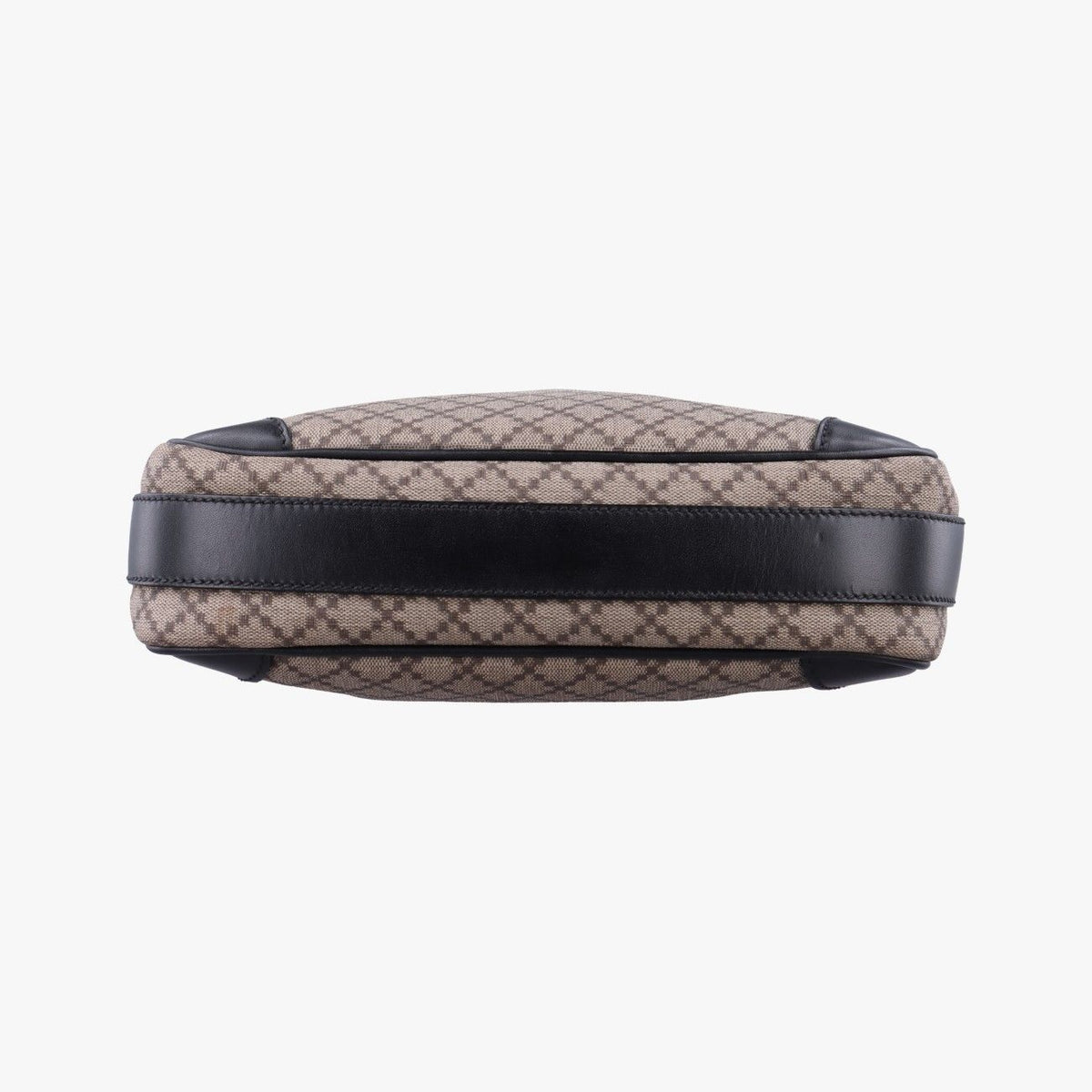 Gucci Diamante Brown Black Canvas Leather Shoulder Bag — view 3