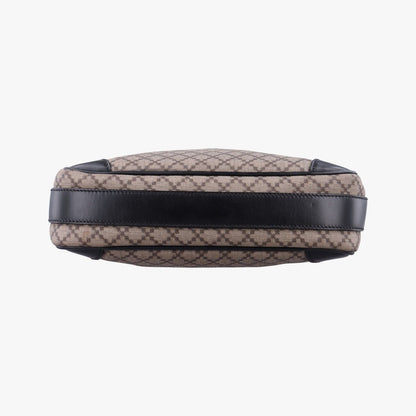 Gucci Diamante Brown Black Canvas Leather Shoulder Bag — view 3
