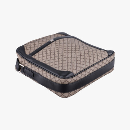 Gucci Diamante Brown Black Canvas Leather Shoulder Bag — view 5
