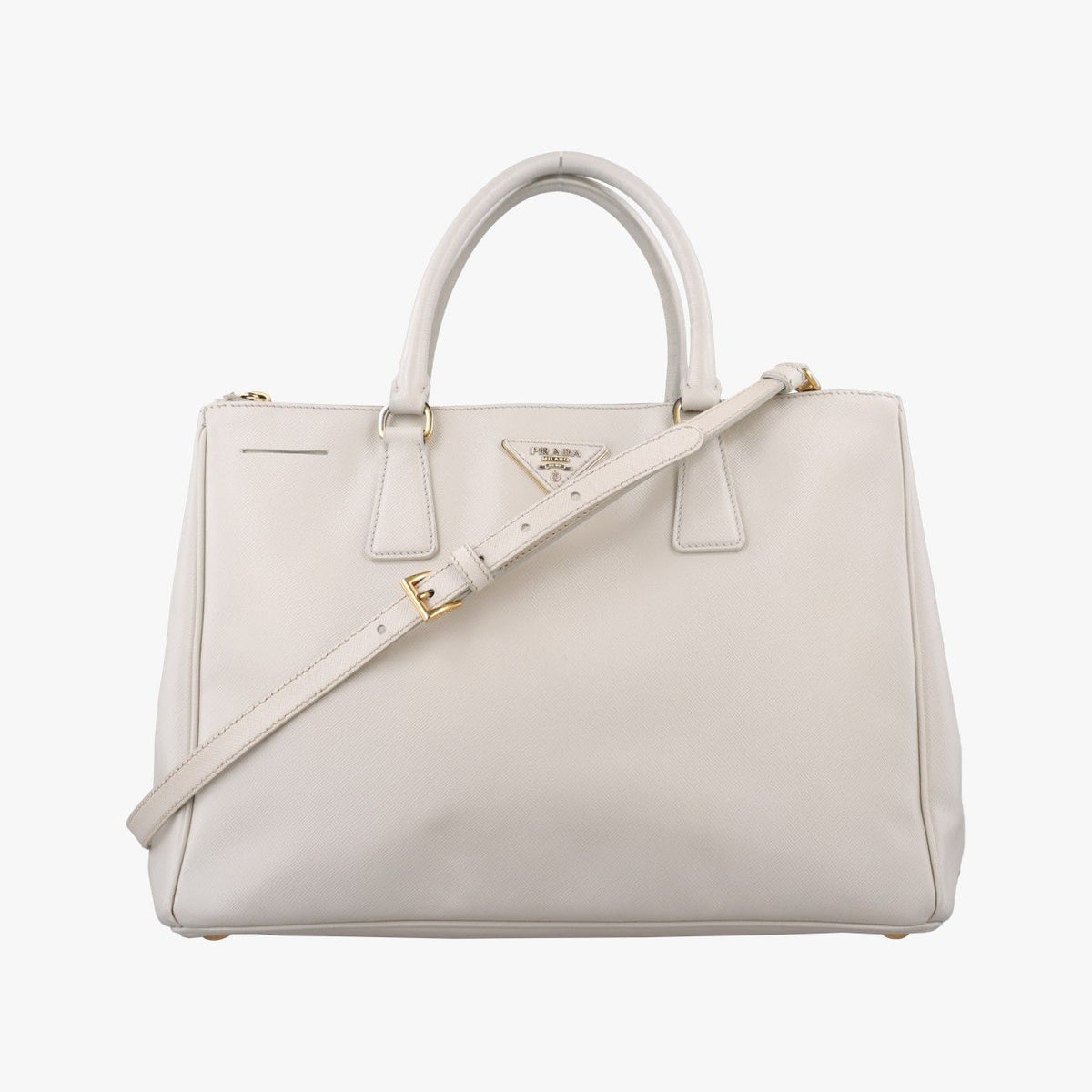Prada Galleria White Saffiano Leather Shoulder Bag