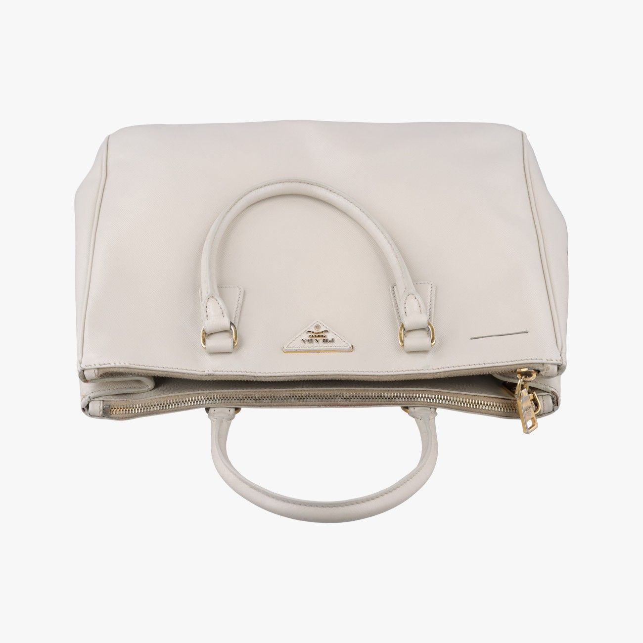 Prada Galleria White Saffiano Leather Shoulder Bag — view 8