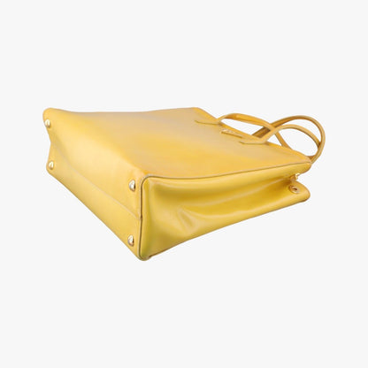 Prada Parabolic Tote Yellow Saffiano Leather 7 — view 4