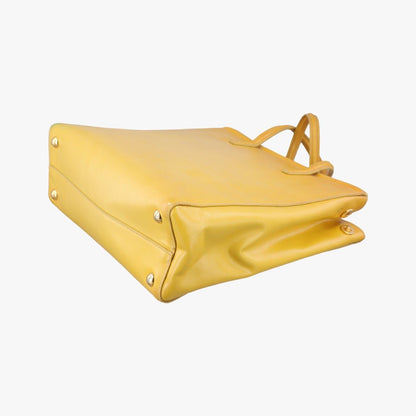 Prada Parabolic Tote Yellow Saffiano Leather 7 — view 6