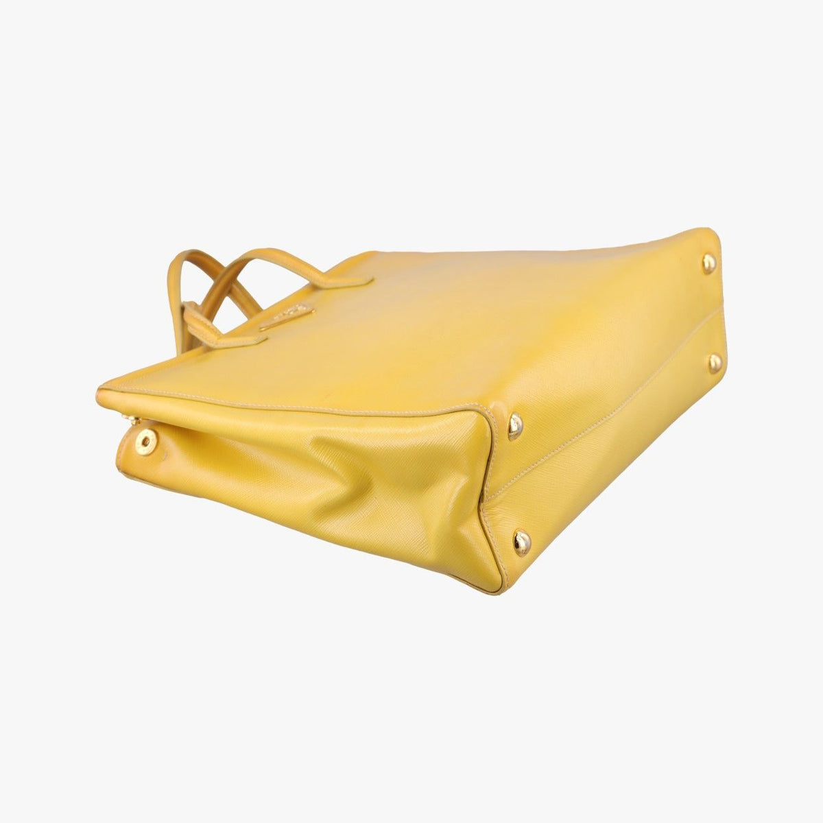Prada Parabolic Tote Yellow Saffiano Leather 7 — view 5