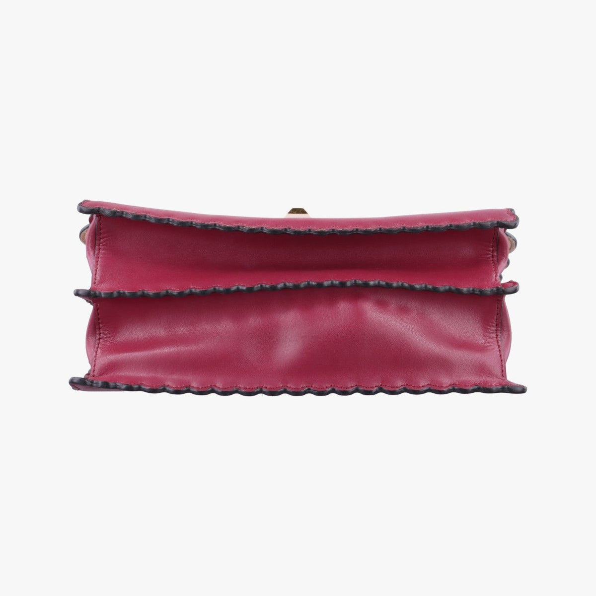Fendi Canai Wine Red Leather Shoulder Bag — view 3