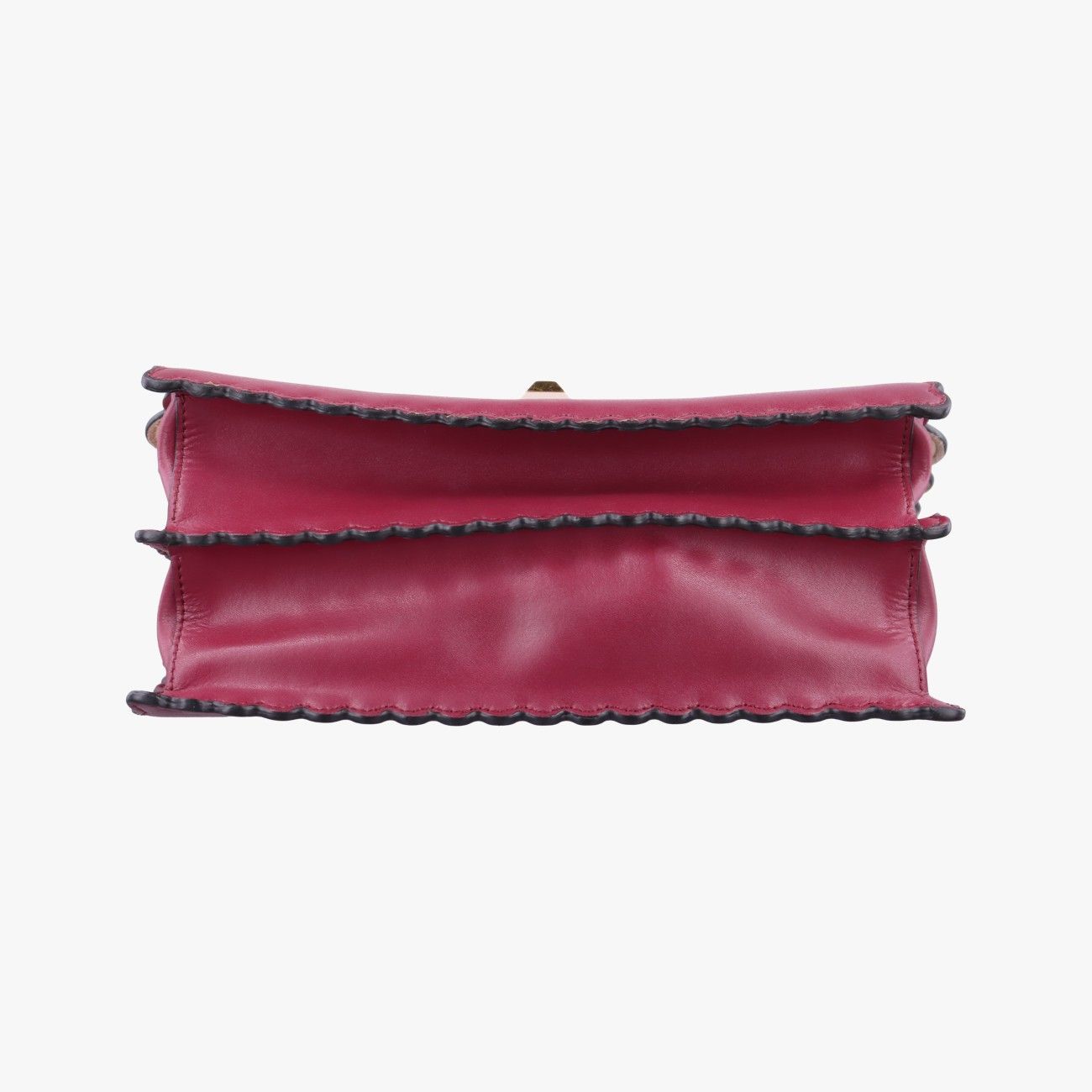 Fendi Canai Wine Red Leather Shoulder Bag — view 3