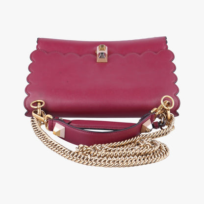 Fendi Canai Wine Red Leather Shoulder Bag — view 8