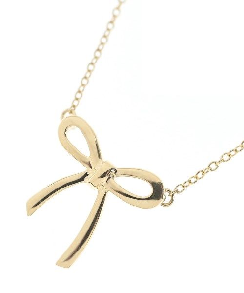 Tiffany & Co Bow Pendant Yellow Gold Necklace