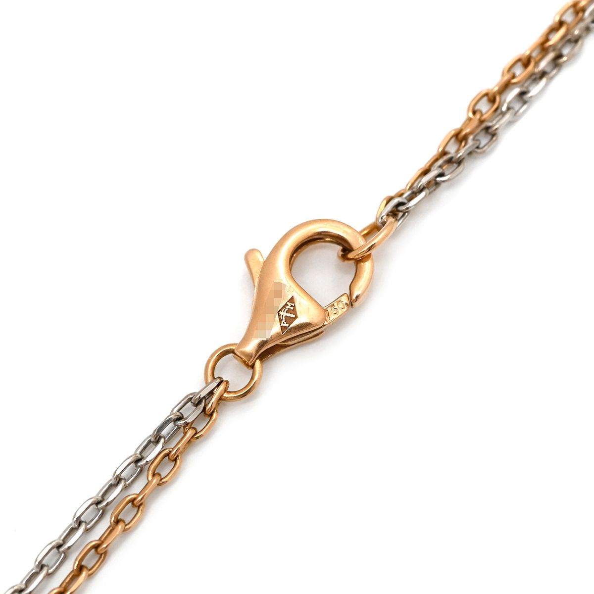 Cartier Necklace Love Three Hoop Pink Gold White PG WG Diamond Double Chain — view 6