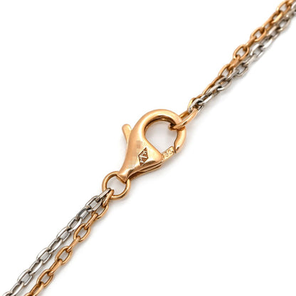 Cartier Necklace Love Three Hoop Pink Gold White PG WG Diamond Double Chain — view 6