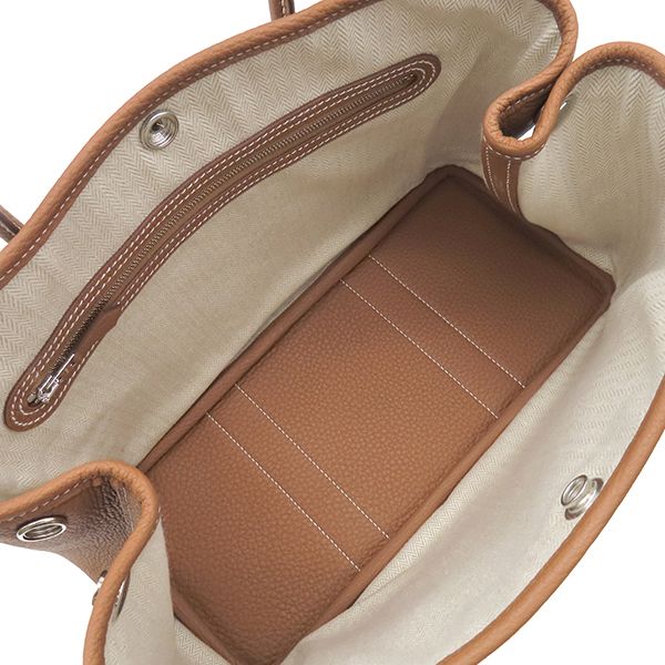Hermes Tote Garden Party TPM 30 Gold Silver Brown Oarleather — view 5