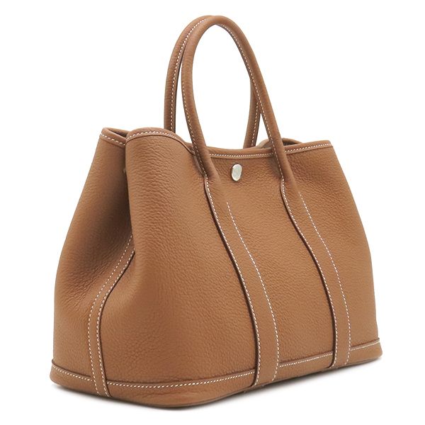 Hermes Tote Garden Party TPM 30 Gold Silver Brown Oarleather — view 2