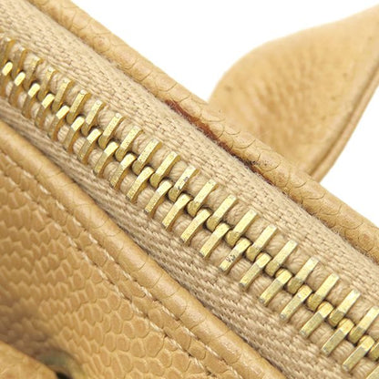 Chanel Tote CC Logo Caviar Leather Beige Gold Coco Ball — view 7