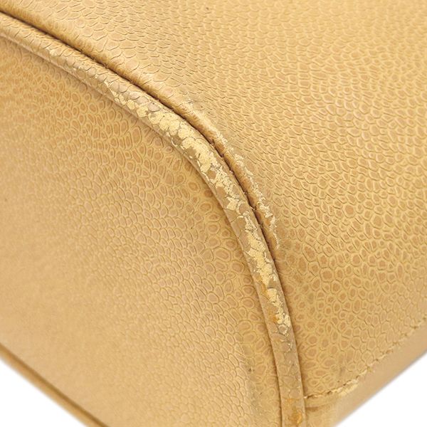 Chanel Tote CC Logo Caviar Leather Beige Gold Coco Ball — view 4