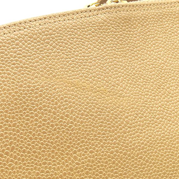 Chanel Tote CC Logo Caviar Leather Beige Gold Coco Ball — view 6