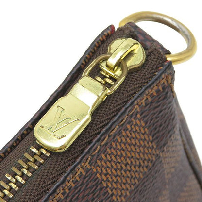 Louis Vuitton Pouch Mini Pochette Accessoires Damier Canvas Ebene Gold Brown — view 5