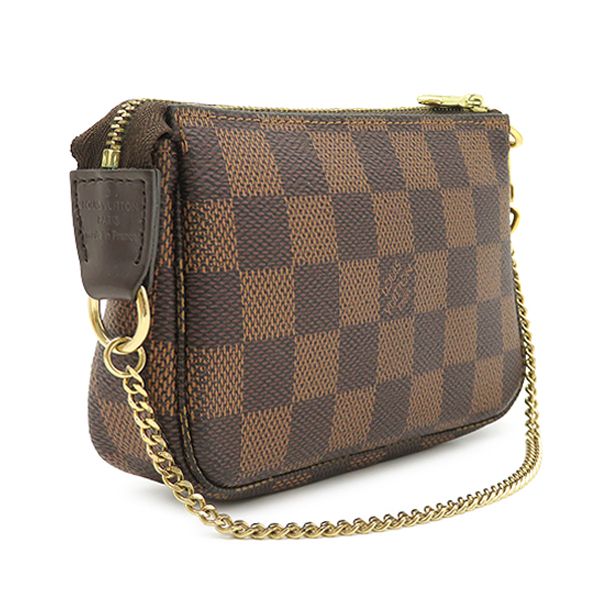 Louis Vuitton Pouch Mini Pochette Accessoires Damier Canvas Ebene Gold Brown — view 2