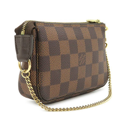 Louis Vuitton Pouch Mini Pochette Accessoires Damier Canvas Ebene Gold Brown — view 2