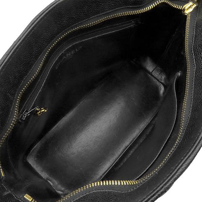 Chanel Tote Reissue Caviar Leather Black Gold CC Logo Shoulder Bag 62 — view 8