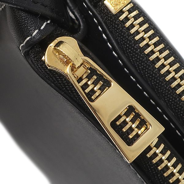 Loewe Shoulder Bag Gate Double Zip Pouch Leather Black Gold — view 6