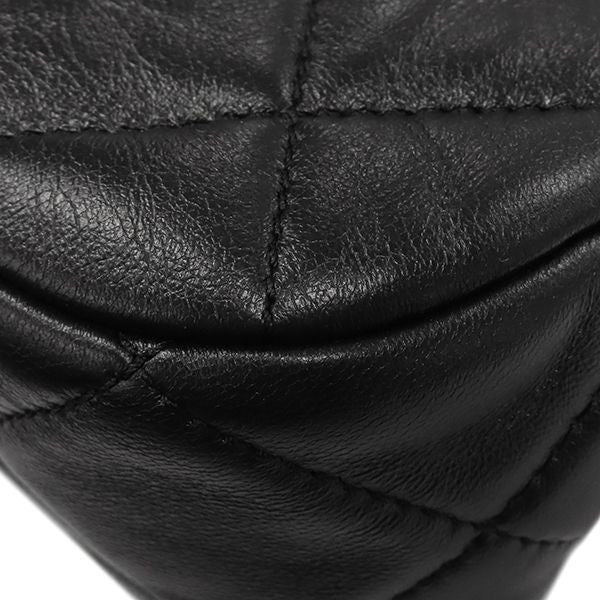 Chanel Shoulder Bag Mini Flap Lambskin Black Gold CC Logo — view 4
