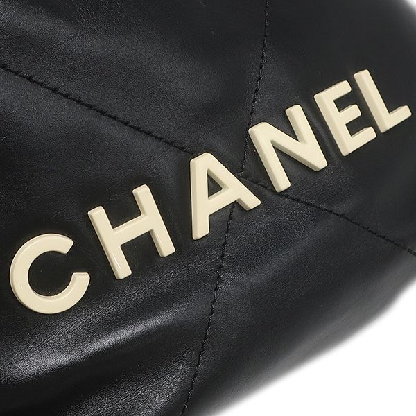 Chanel 2-Way Bag Chanel 22 Mini Handbag Leather Black Gold — view 6