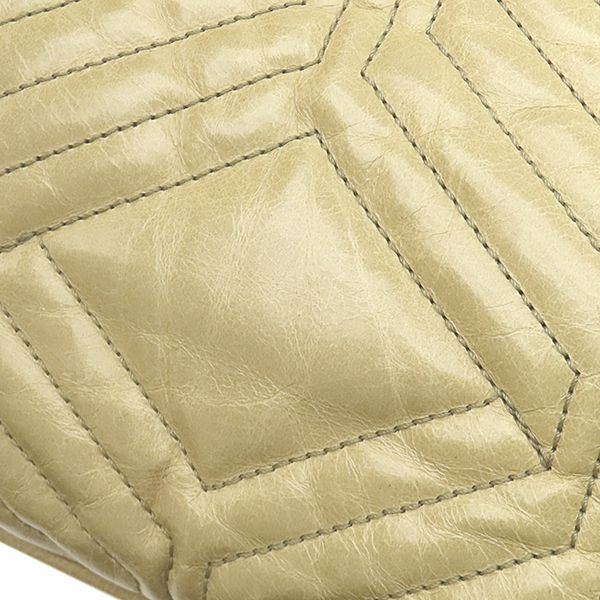 Miu Miu 2-Way Vitello Shine Tote Leather Beige Gold Handbag — view 6
