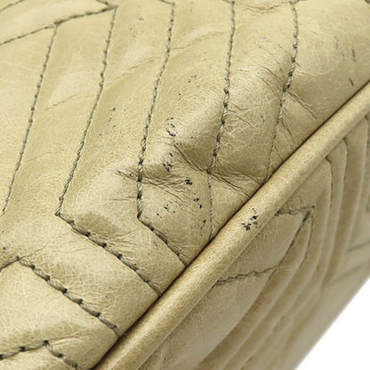 Miu Miu 2-Way Vitello Shine Tote Leather Beige Gold Handbag — view 5