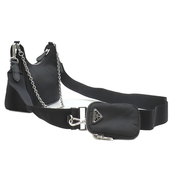 Prada 2-Way Bag Re Edition 2005 Re-Nylon Bag Nylon Leather Black Silver — view 2