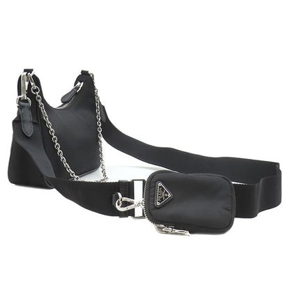 Prada 2-Way Bag Re Edition 2005 Re-Nylon Bag Nylon Leather Black Silver — view 2