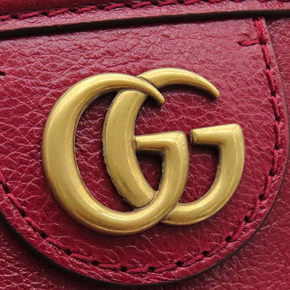 Gucci 2-Way Liber Medium Top Handle Tote Leather Red Gold Handbag — view 7