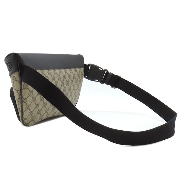 Gucci Belt Bag Cross GG Supreme Canvas Leather Beige Black Silver — view 2