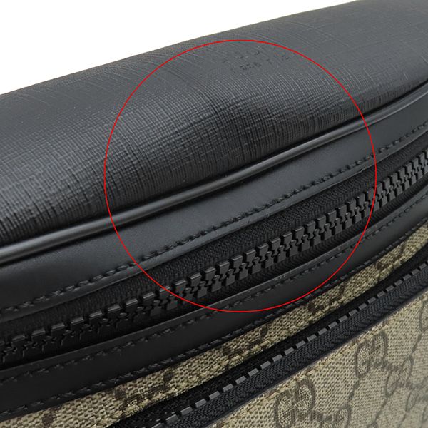 Gucci Belt Bag Cross GG Supreme Canvas Leather Beige Black Silver — view 5