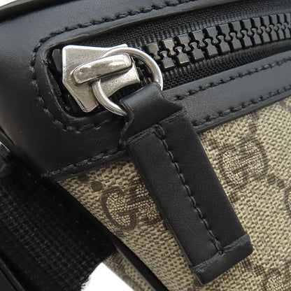 Gucci Belt Bag Cross GG Supreme Canvas Leather Beige Black Silver — view 6