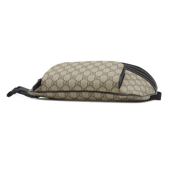 Gucci Belt Bag Cross GG Supreme Canvas Leather Beige Black Silver — view 3