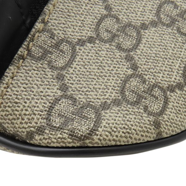 Gucci Belt Bag Cross GG Supreme Canvas Leather Beige Black Silver — view 4