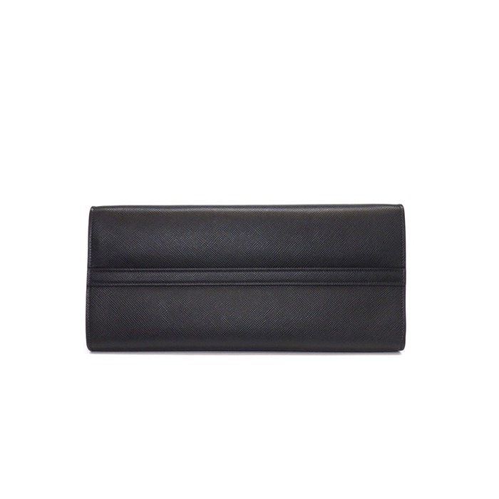 Prada Handbag Monochrome Medium Black Saffiano Cuirno Leather Gold — view 4