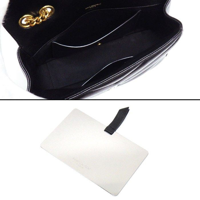 Saint Laurent Shoulder Bag Loulou Small Aaeax Black Matelasse Lambskin Gold — view 6