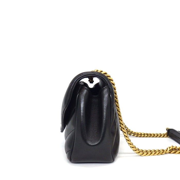 Saint Laurent Shoulder Bag Loulou Small Aaeax Black Matelasse Lambskin Gold — view 3