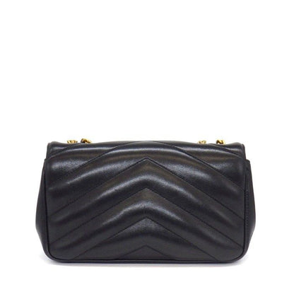Saint Laurent Shoulder Bag Loulou Small Aaeax Black Matelasse Lambskin Gold — view 2