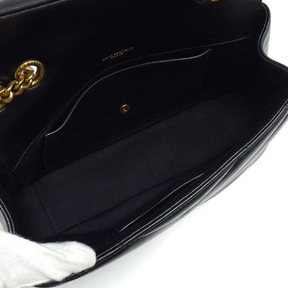 Saint Laurent Shoulder Bag Loulou Small Aaeax Black Matelasse Lambskin Gold — view 5