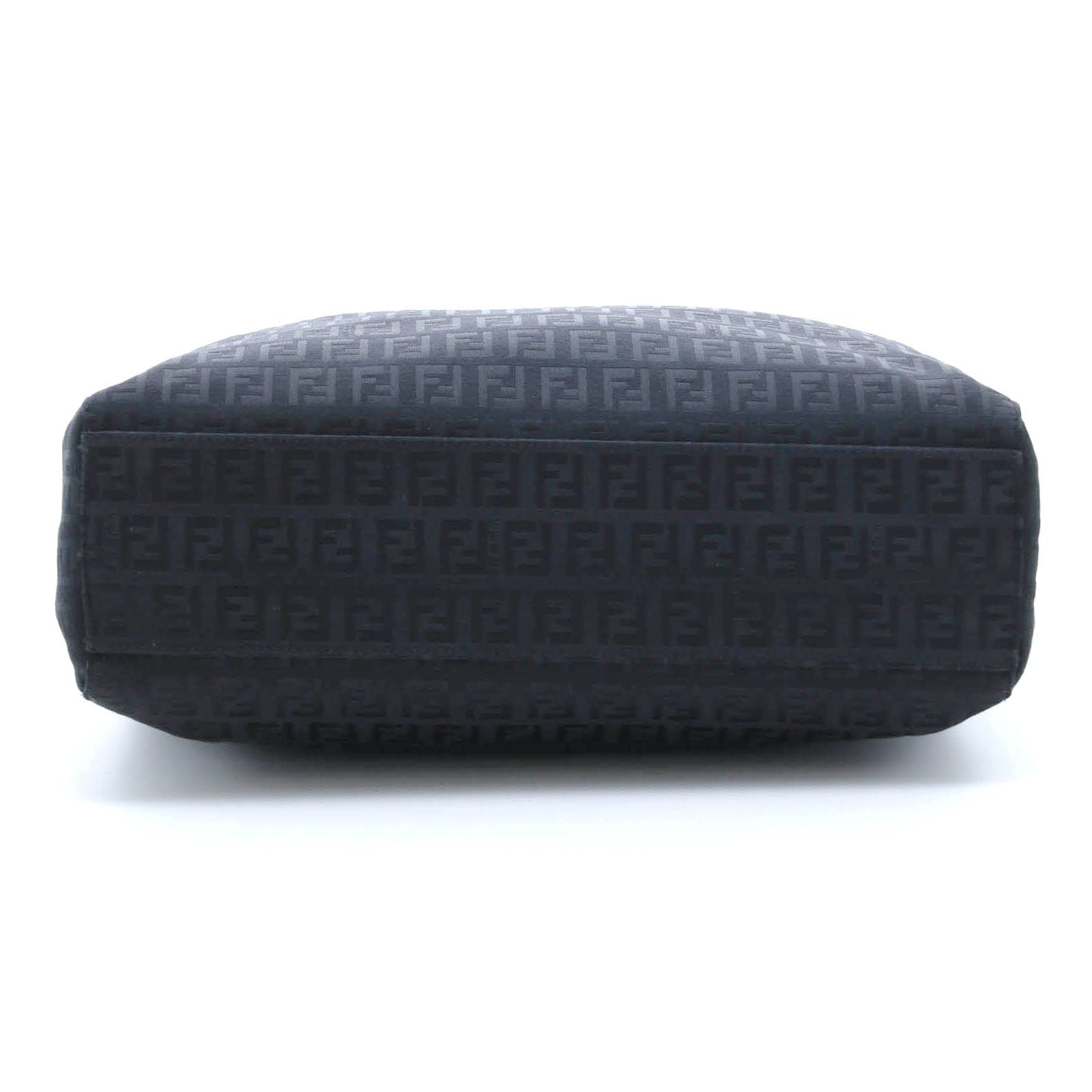 Fendi Zucchino Tote Black Canvas Leather — view 3