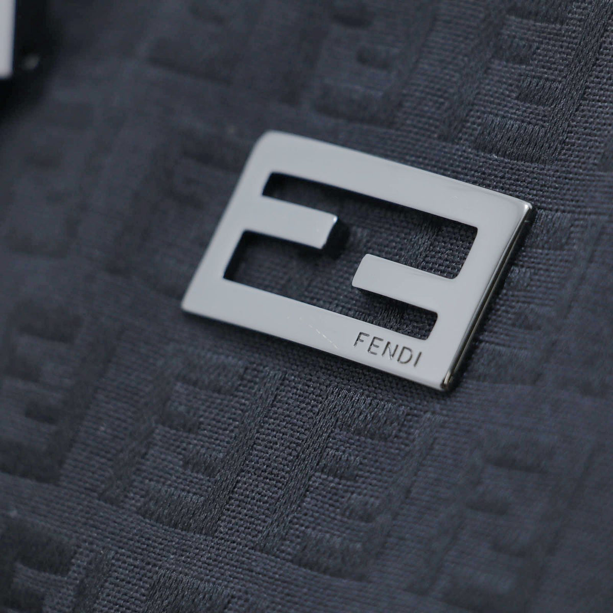 Fendi Zucchino Tote Black Canvas Leather — view 6