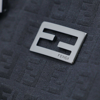 Fendi Zucchino Tote Black Canvas Leather — view 6