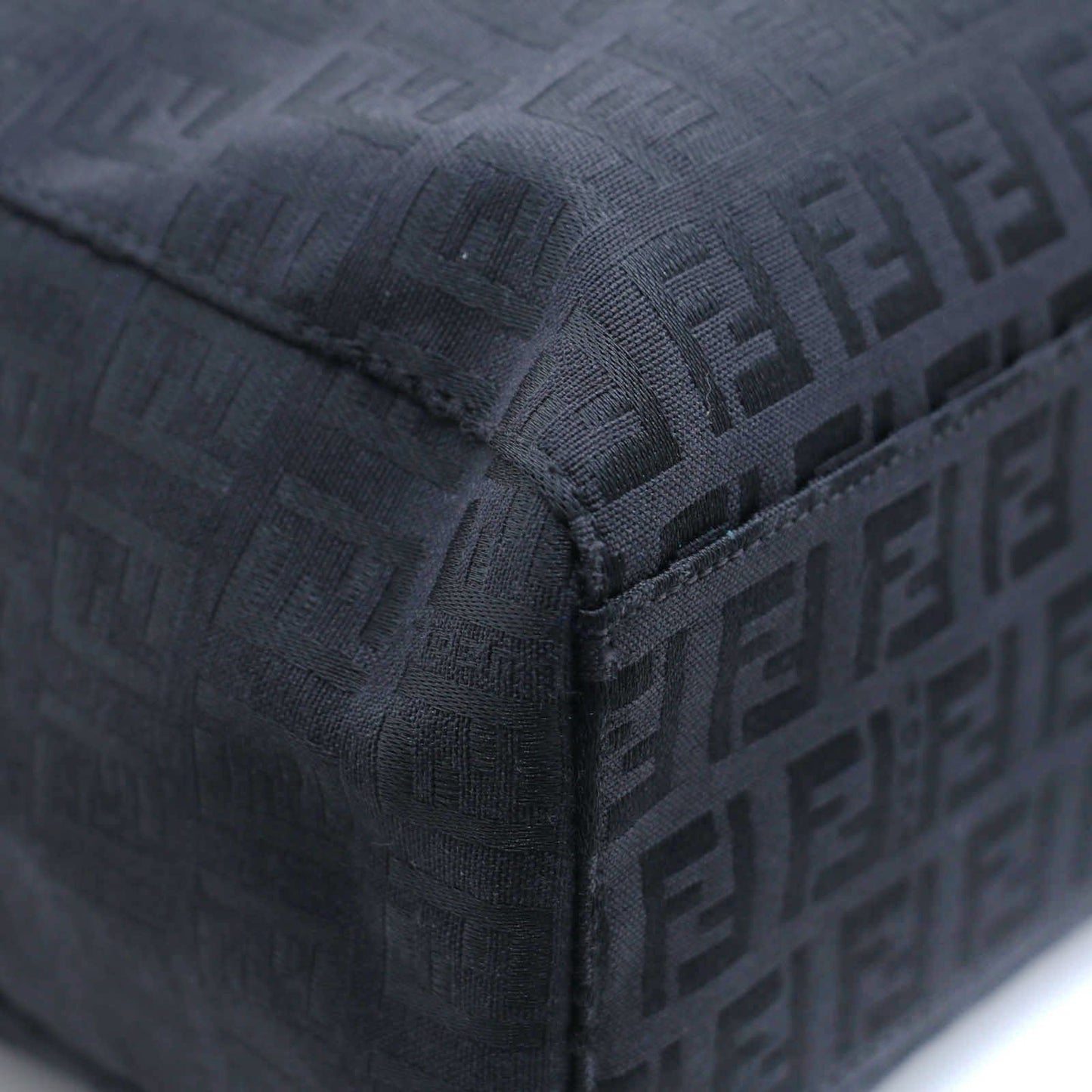 Fendi Zucchino Tote Black Canvas Leather — view 7