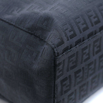 Fendi Zucchino Tote Black Canvas Leather — view 7